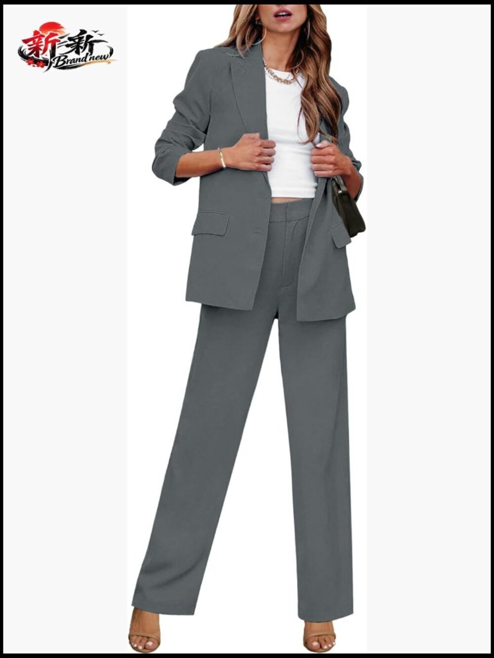 Women Blazer and Pants Suit Set Business Casual Office